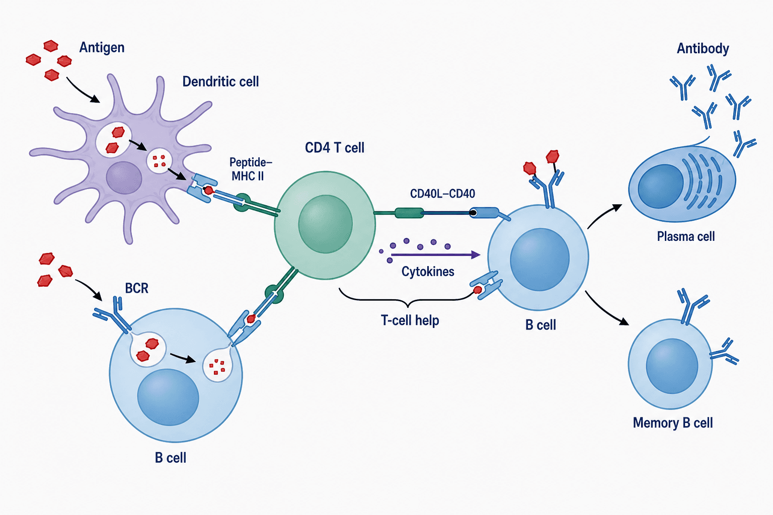 Original flat illustration with a green CD4 T cell, kept unchanged